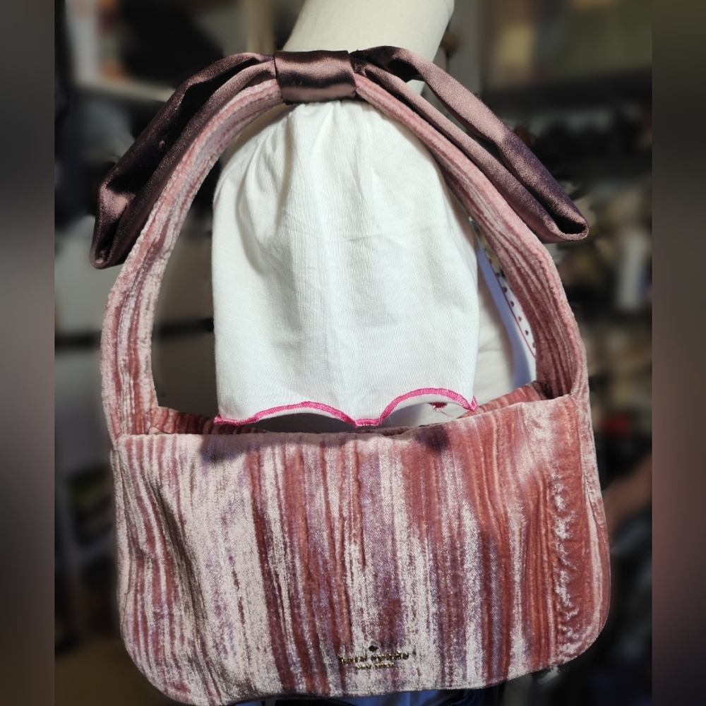 Kate Spade Bow Shoulder Bag in Crushed Velvet